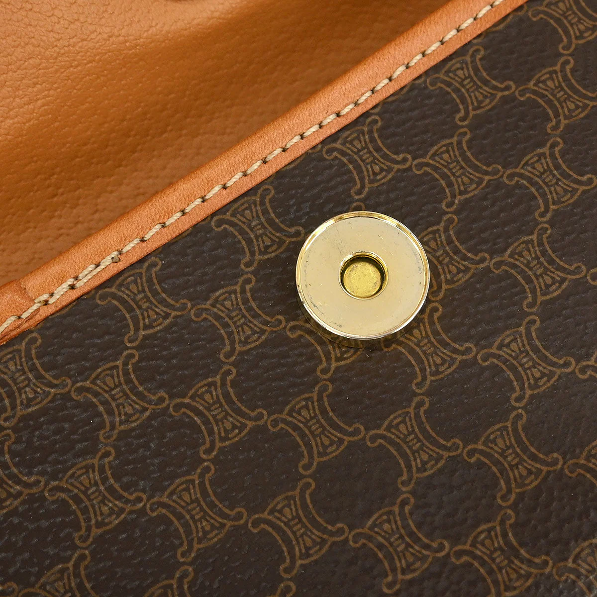 Celine Brown PVC Macadam Cosmetic Pouch - Image 5