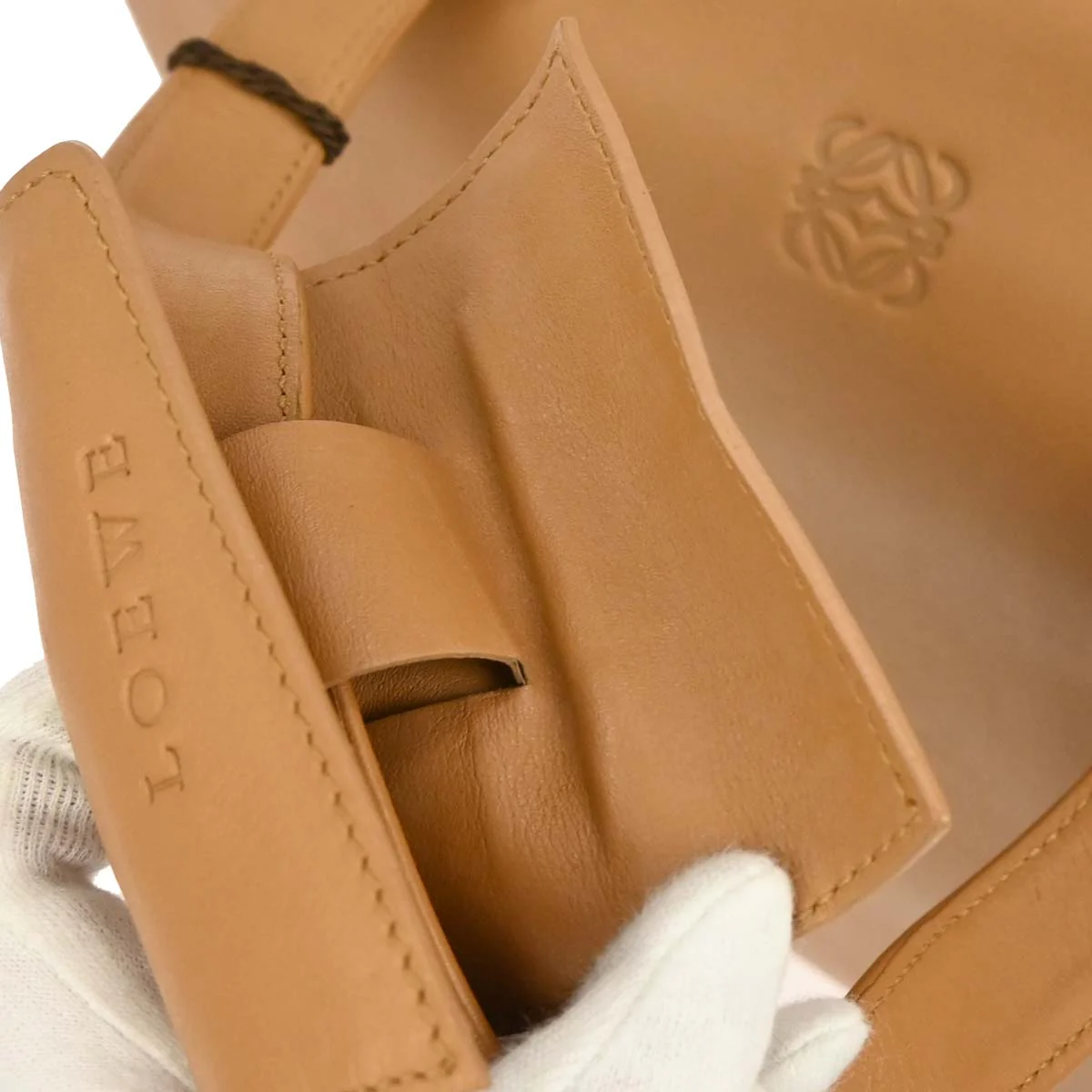 Loewe Brown Leather 2way Shoulder Handbag - Image 7