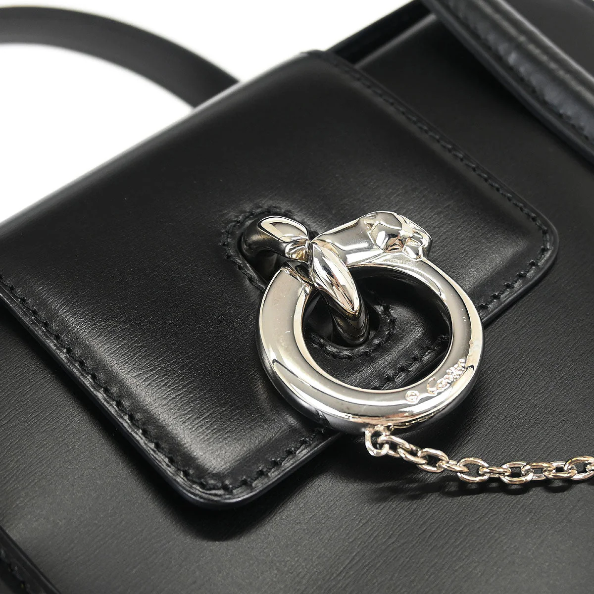 Cartier Black Leather Panthere 2way Shoulder Handbag - Image 6
