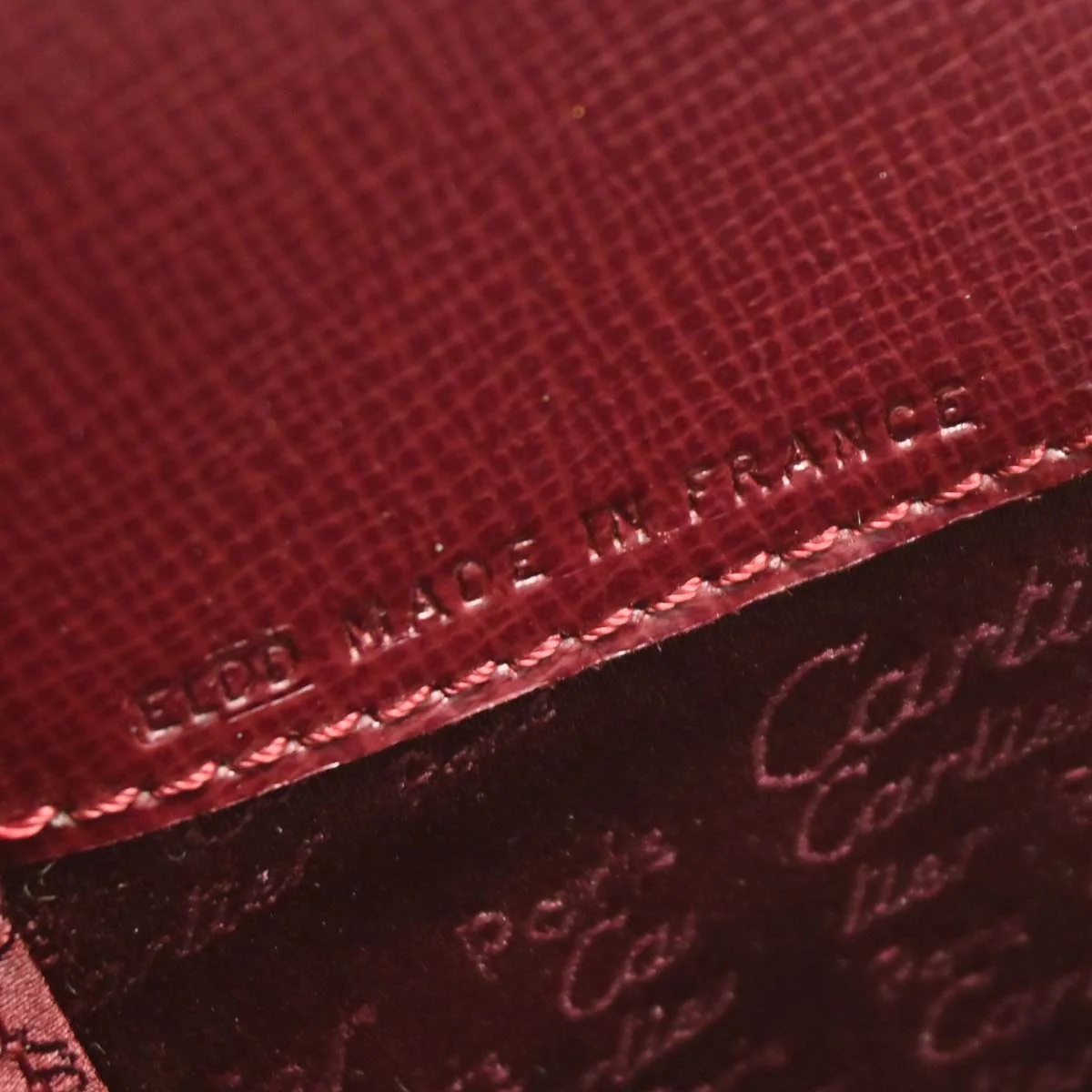 Cartier Bordeaux Leather Handbag - Image 10