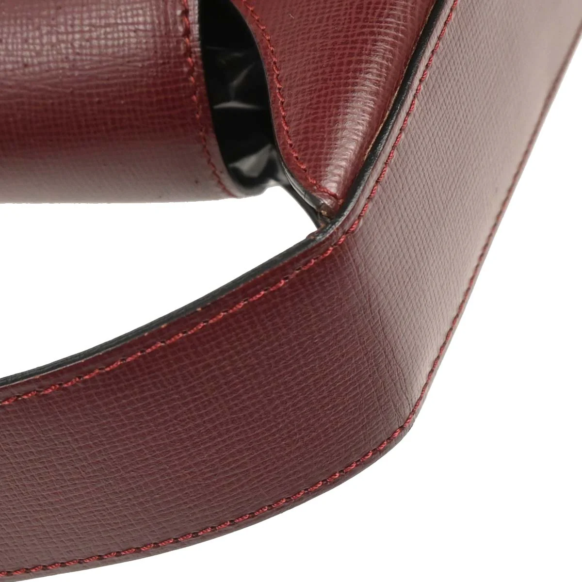 Cartier Bordeaux Leather Handbag - Image 6