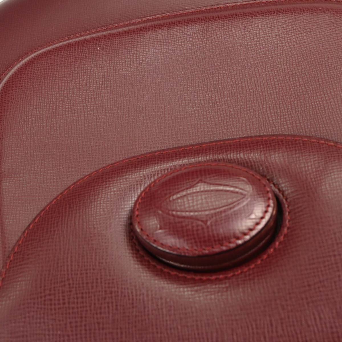 Cartier Bordeaux Leather Handbag - Image 7