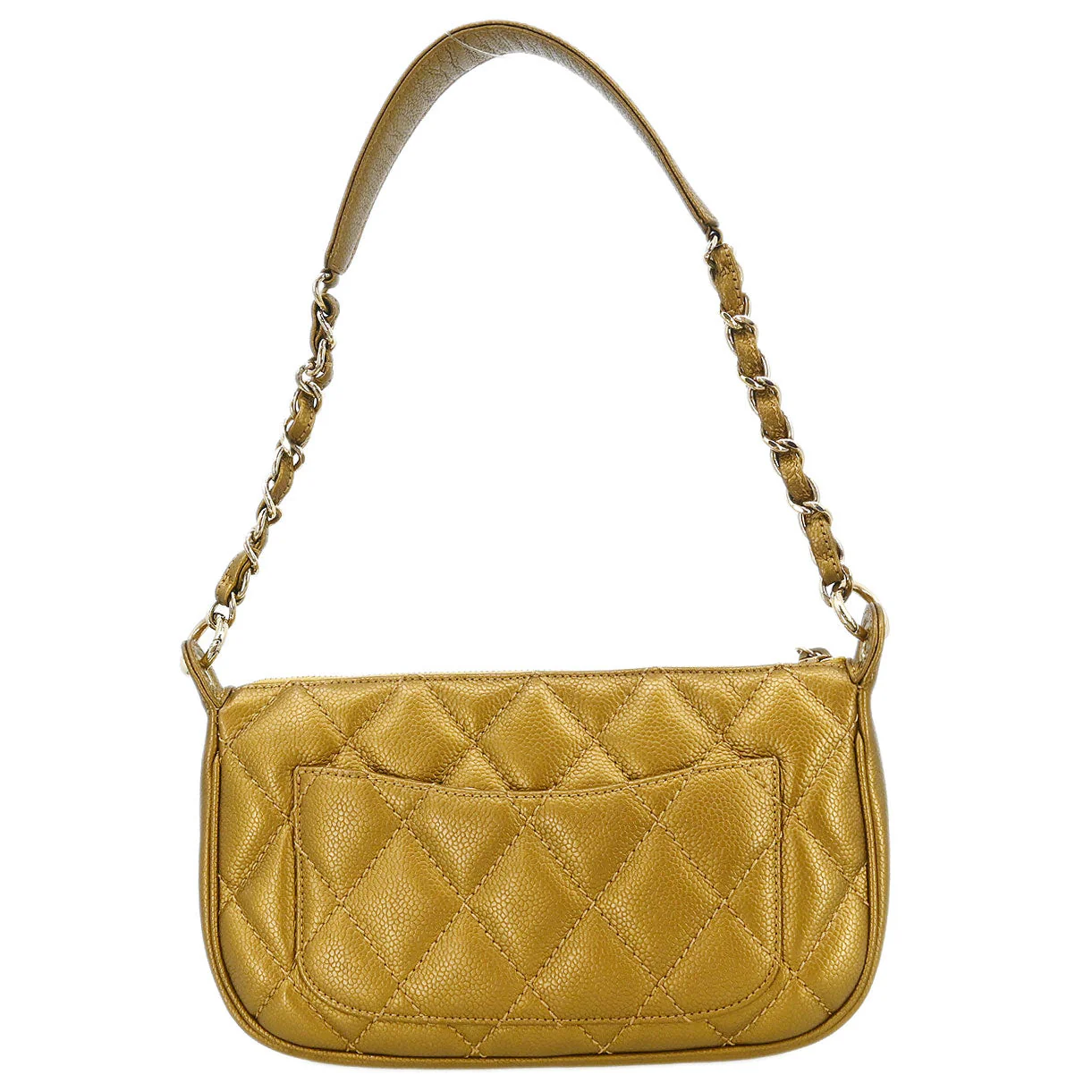 Chanel 2004-2005 Gold Caviar Fringe Handbag - Image 2