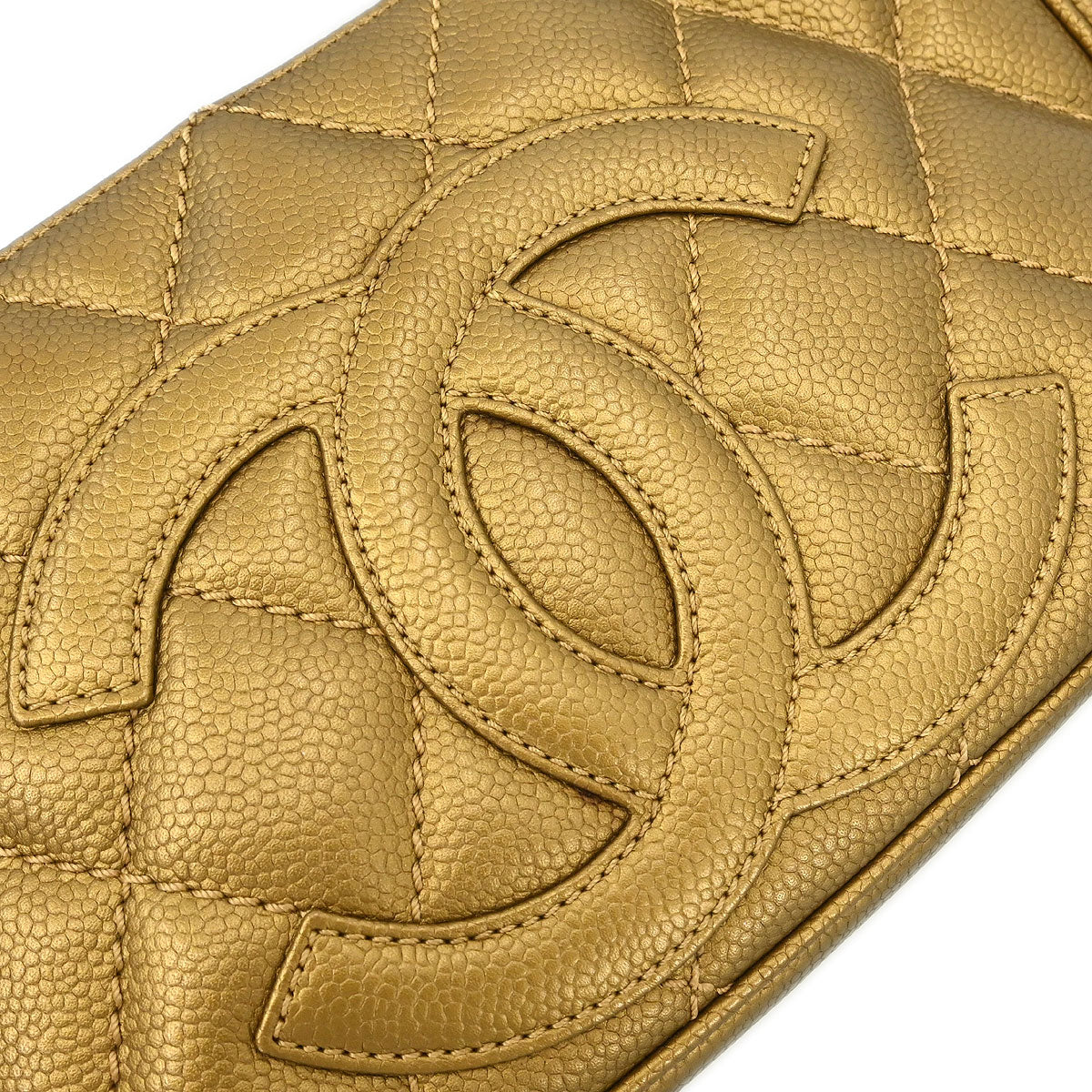 Chanel 2004-2005 Gold Caviar Fringe Handbag - Image 4