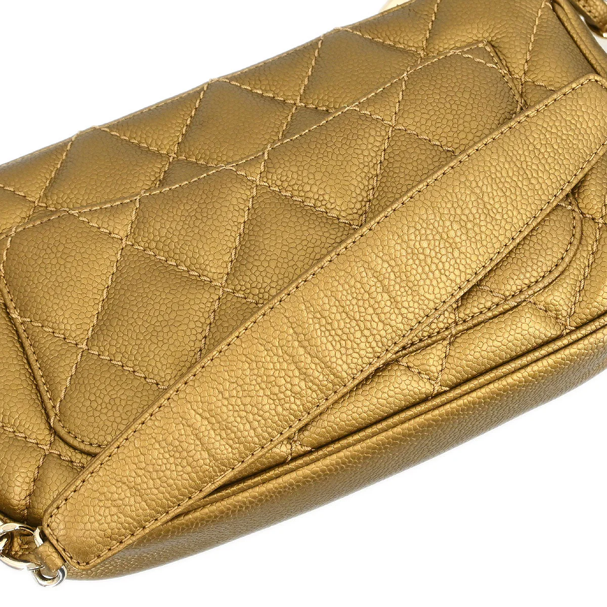 Chanel 2004-2005 Gold Caviar Fringe Handbag - Image 7