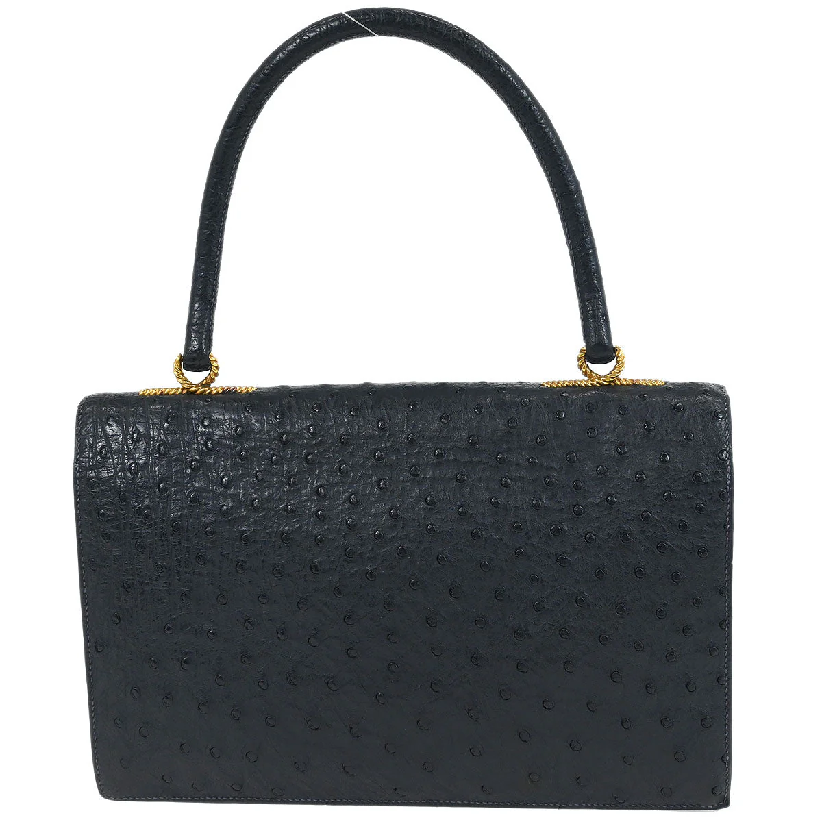 Hermes * 1964 Blue Indigo Ostrich Cordeliere Handbag - Image 2