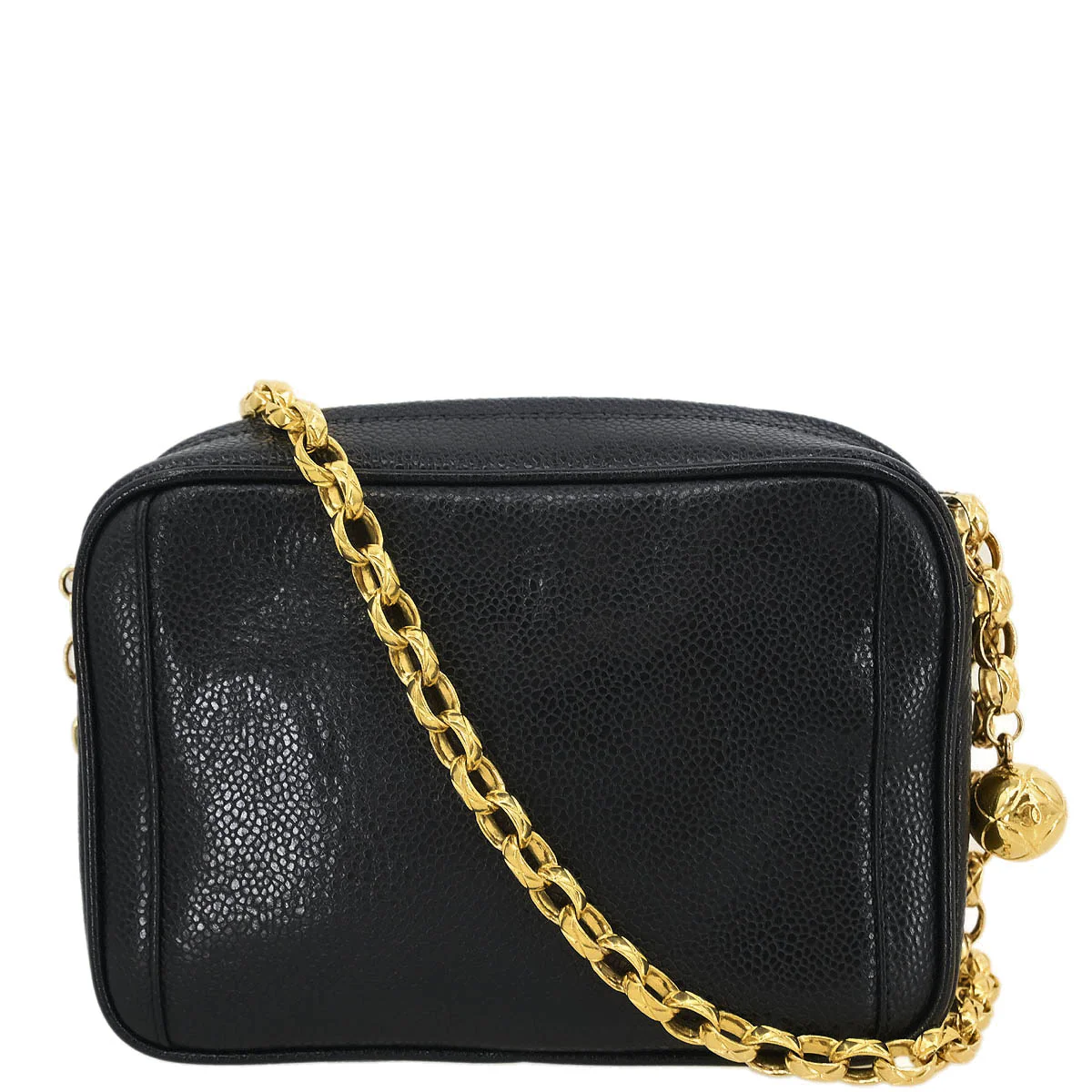 Chanel 1991-1994 Black Caviar Camera Bag Mini - Image 2