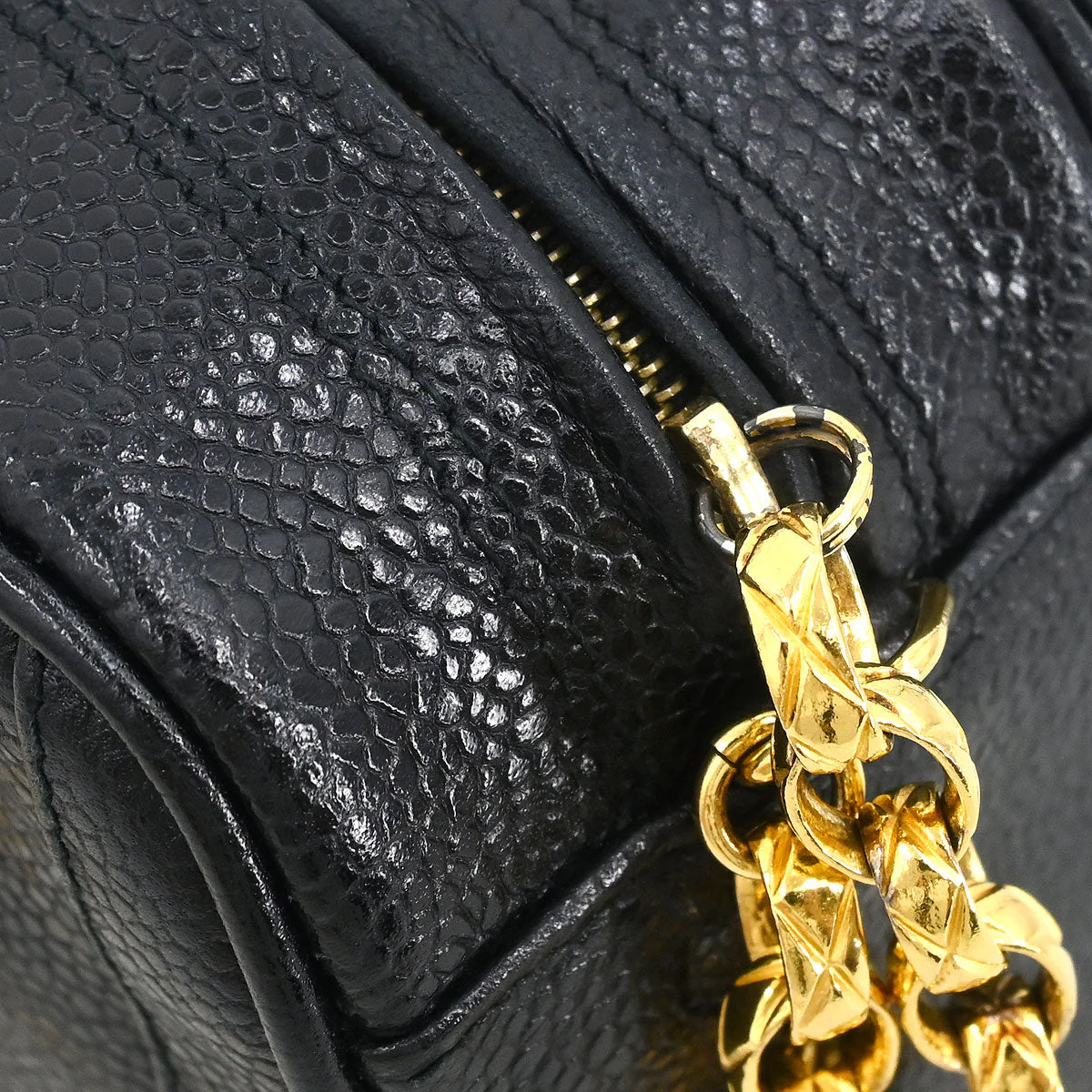 Chanel 1991-1994 Black Caviar Camera Bag Mini - Image 5