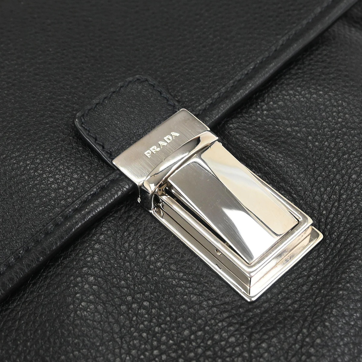 Prada Black Leather Shoulder Bag - Image 3
