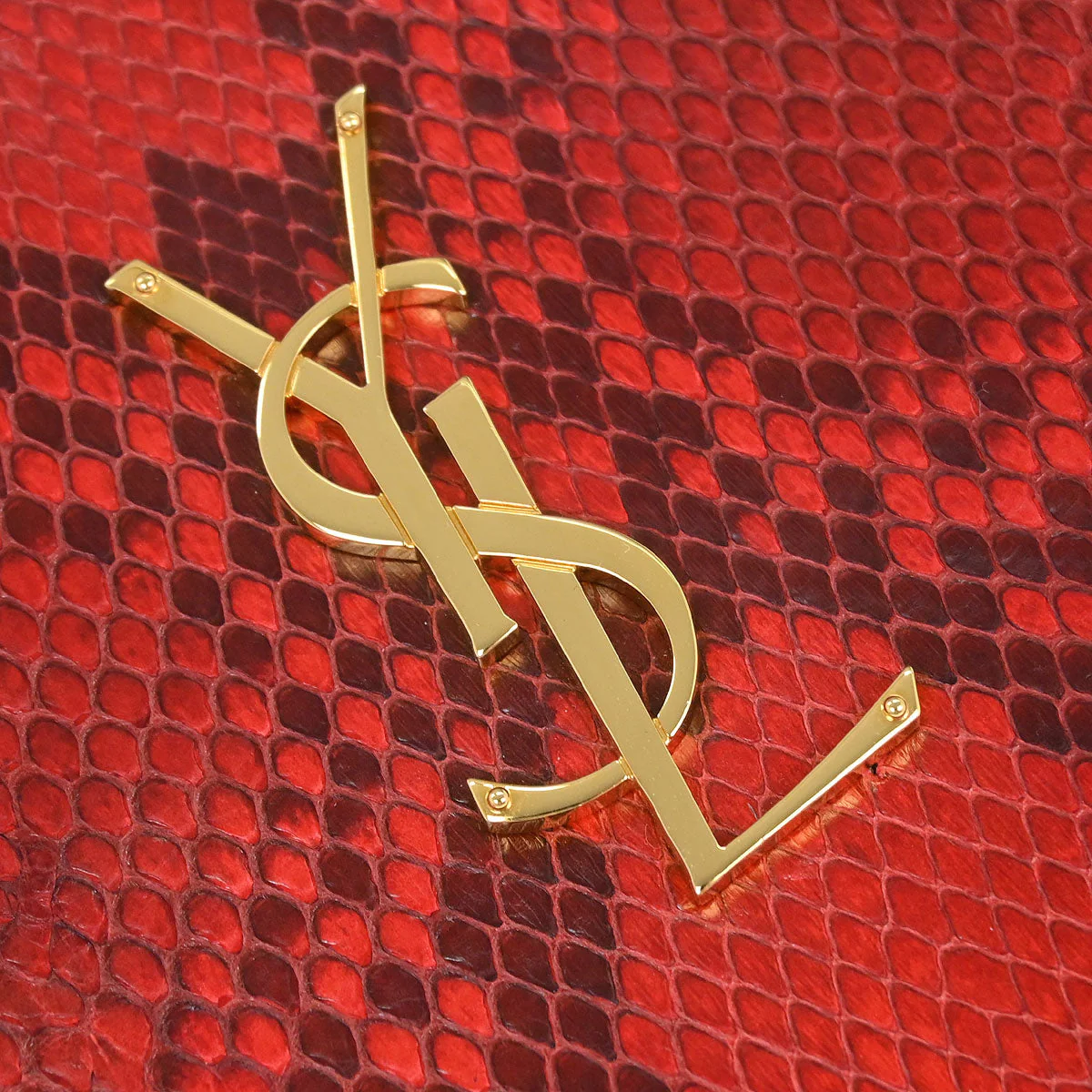Saint Laurent * Red Python Love Heart Shoulder Bag - Image 4