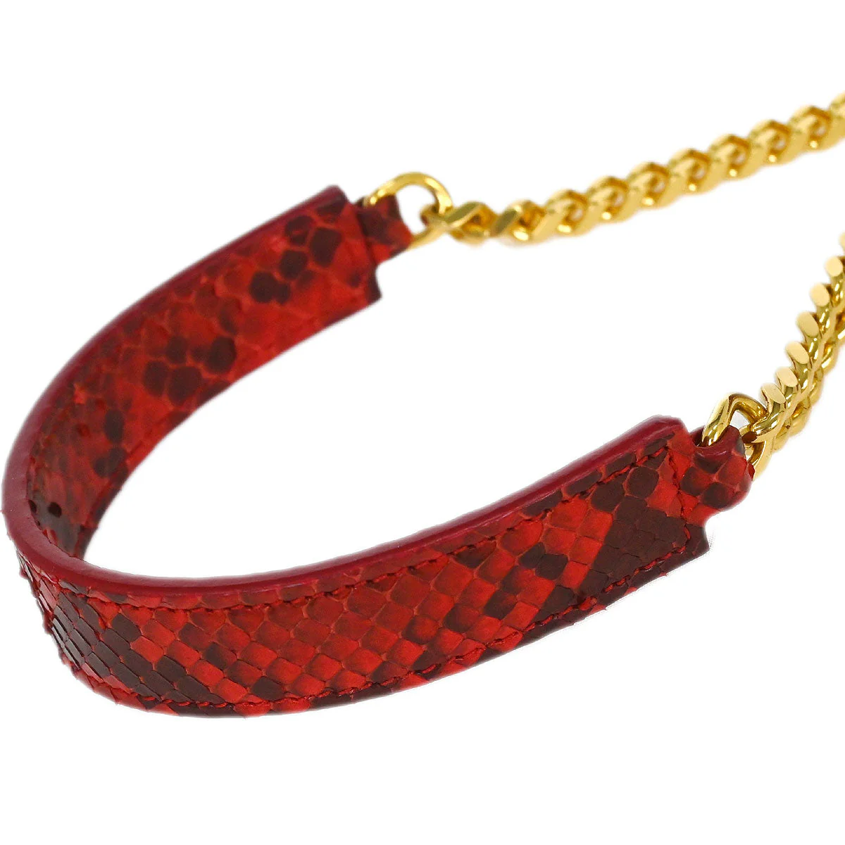 Saint Laurent * Red Python Love Heart Shoulder Bag - Image 6