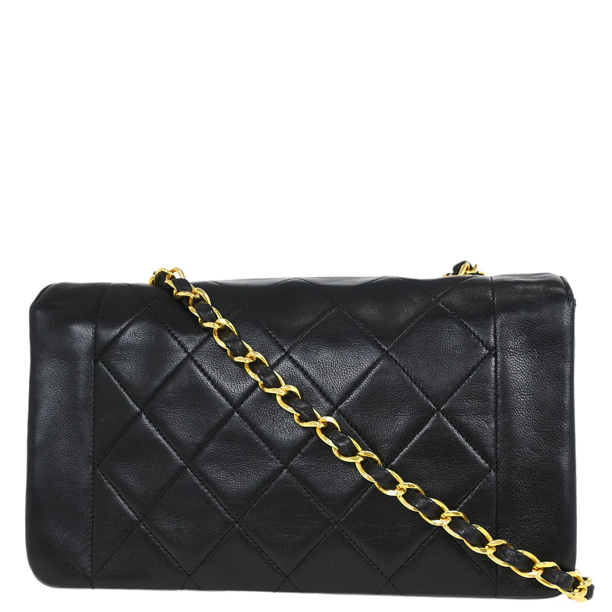 Chanel 1989-1991 Black Lambskin Shoulder Bag - Image 2