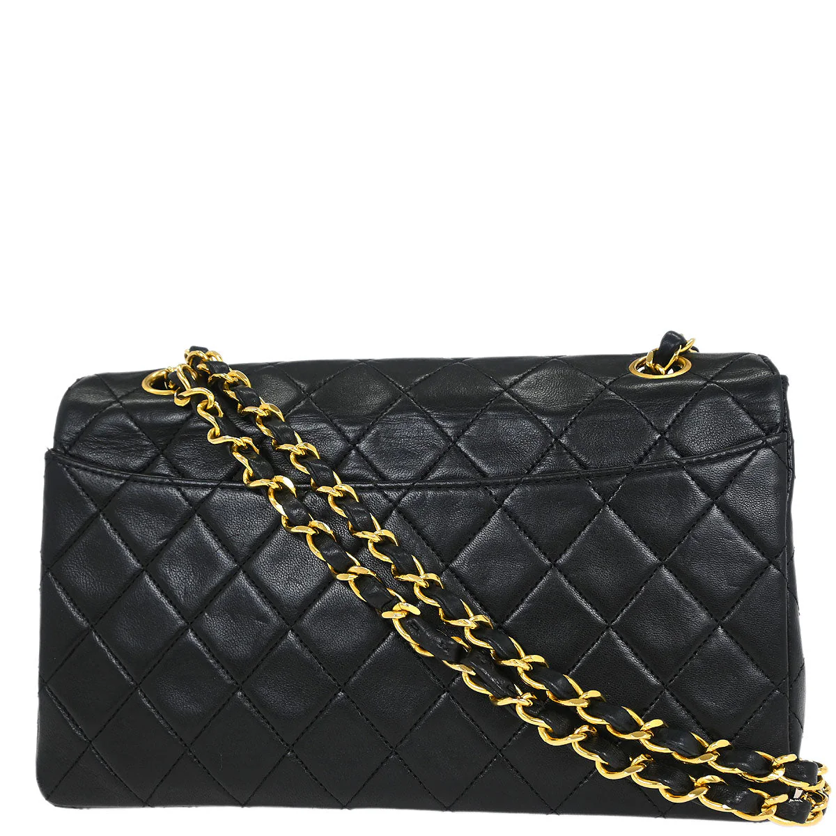 Chanel 1989-1991 Black Lambskin Shoulder Bag - Image 2