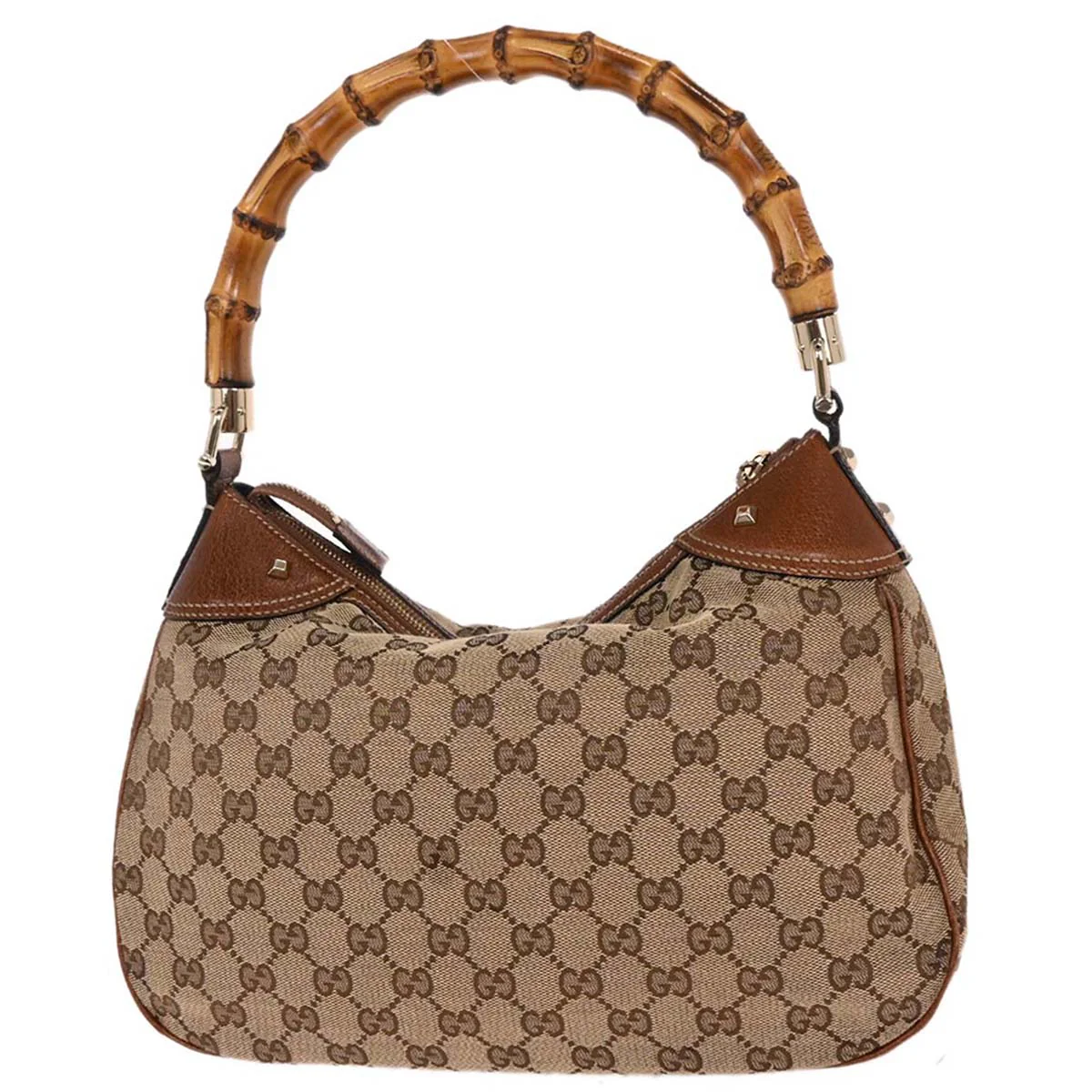 Gucci Beige Bamboo GG Handbag - Image 2