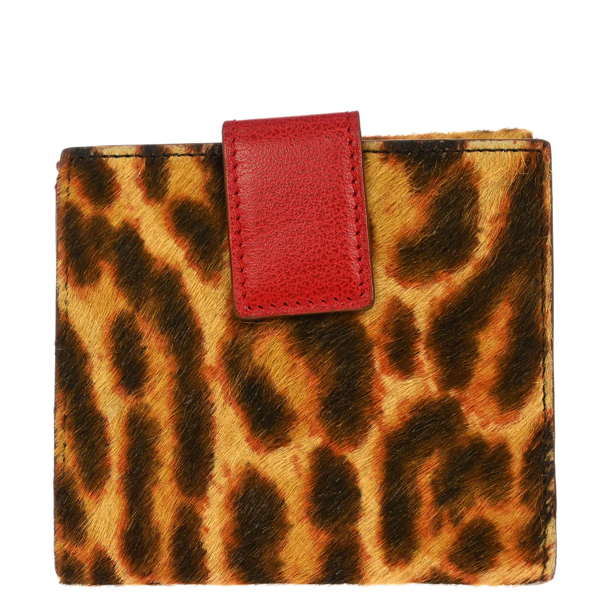 Christian Dior Brown Pony Hair Leopard Print Wallet - Image 2