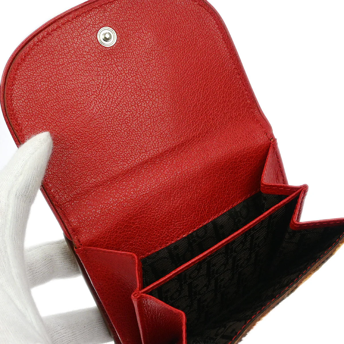 Christian Dior Brown Pony Hair Leopard Print Wallet - Image 5