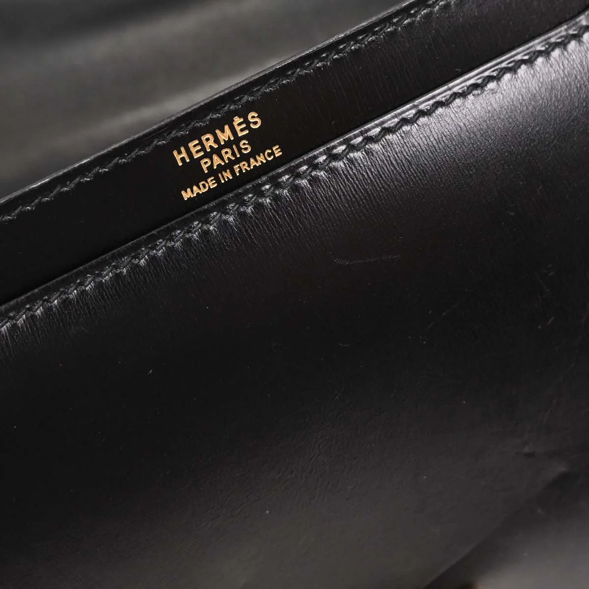 Hermes Black Box Calf Cadena Lock Shoulder Bag - Image 10