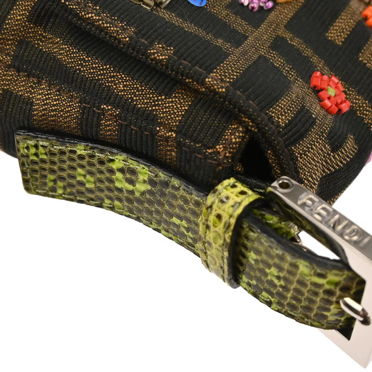 Fendi * Brown Beaded Zucca Baguette Handbag - Image 5