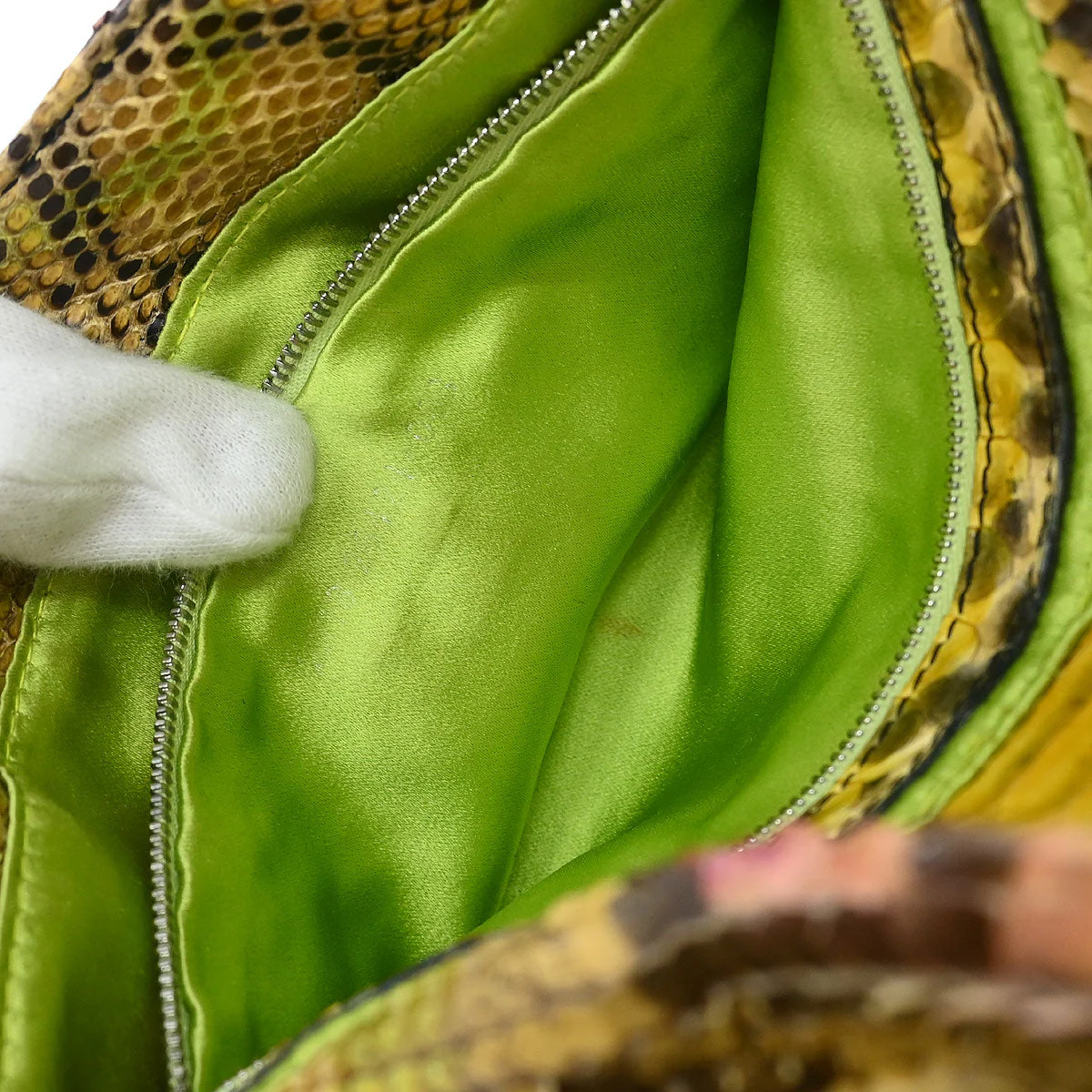 Fendi *Yellow Python Baguette Handbag - Image 10