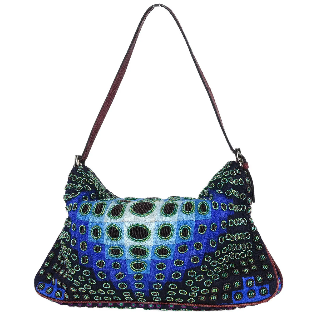 Fendi * Blue Purple Lizard Beaded Handbag - Image 2