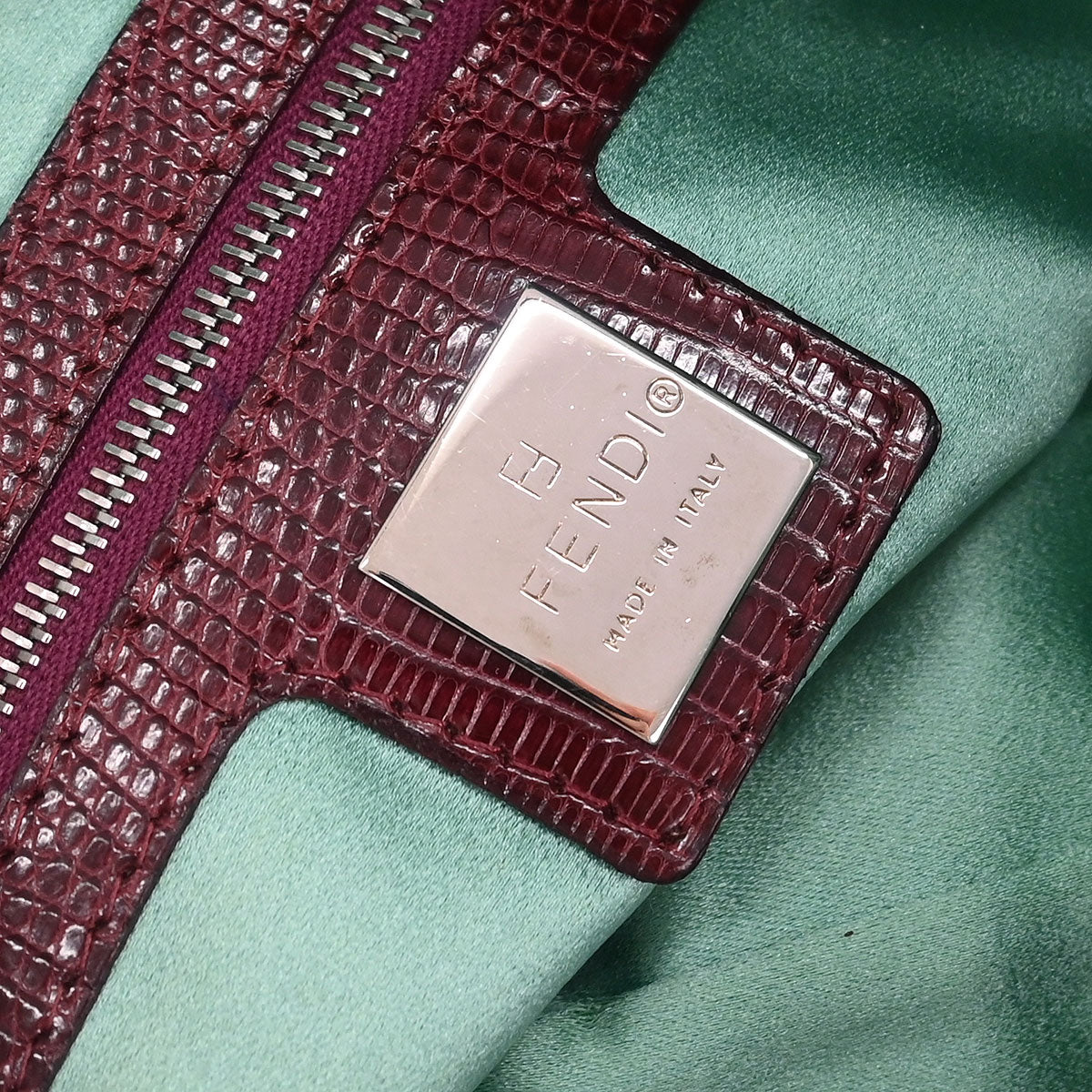 Fendi * Blue Purple Lizard Beaded Handbag - Image 8