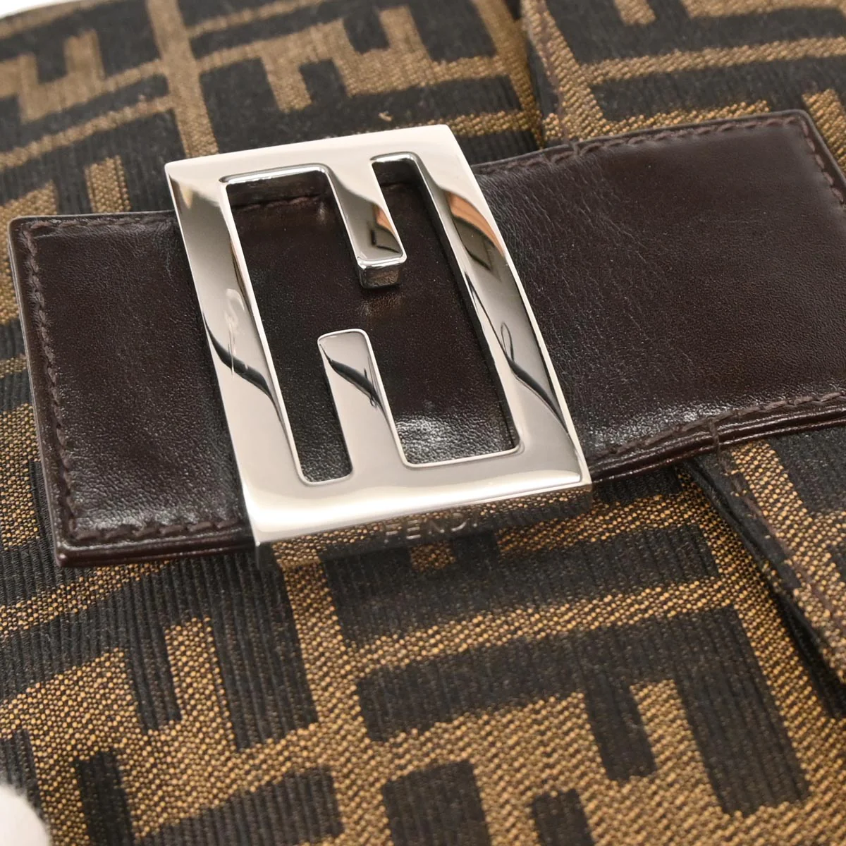 Fendi Brown Canvas Zucca Handbag - Image 4