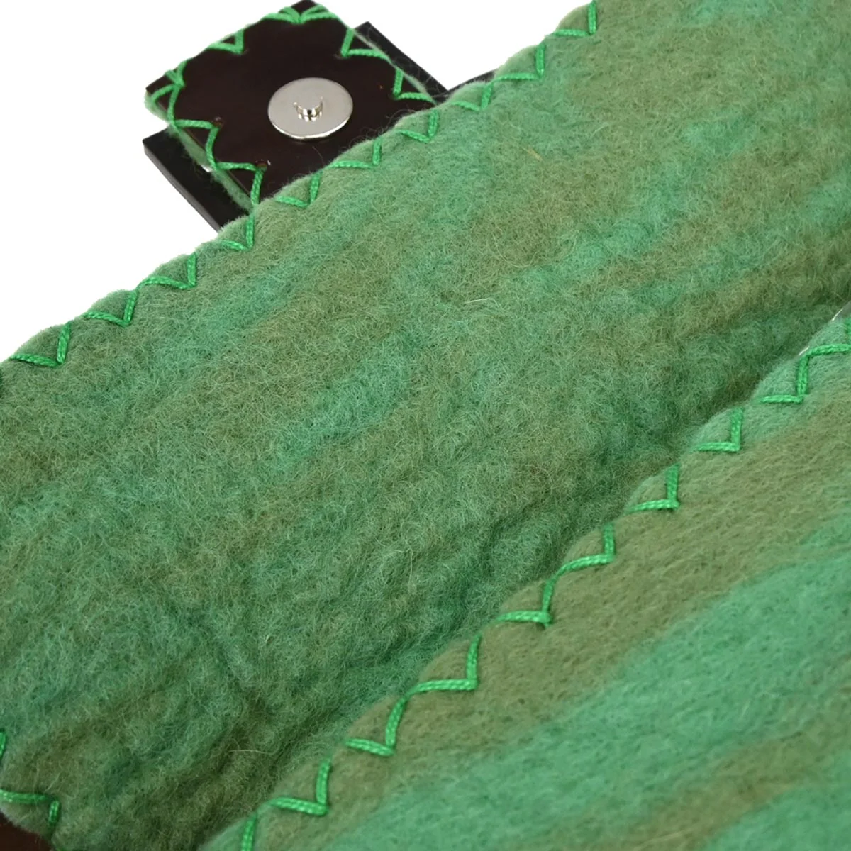 Fendi Green Wool Floral Baguette Handbag - Image 7