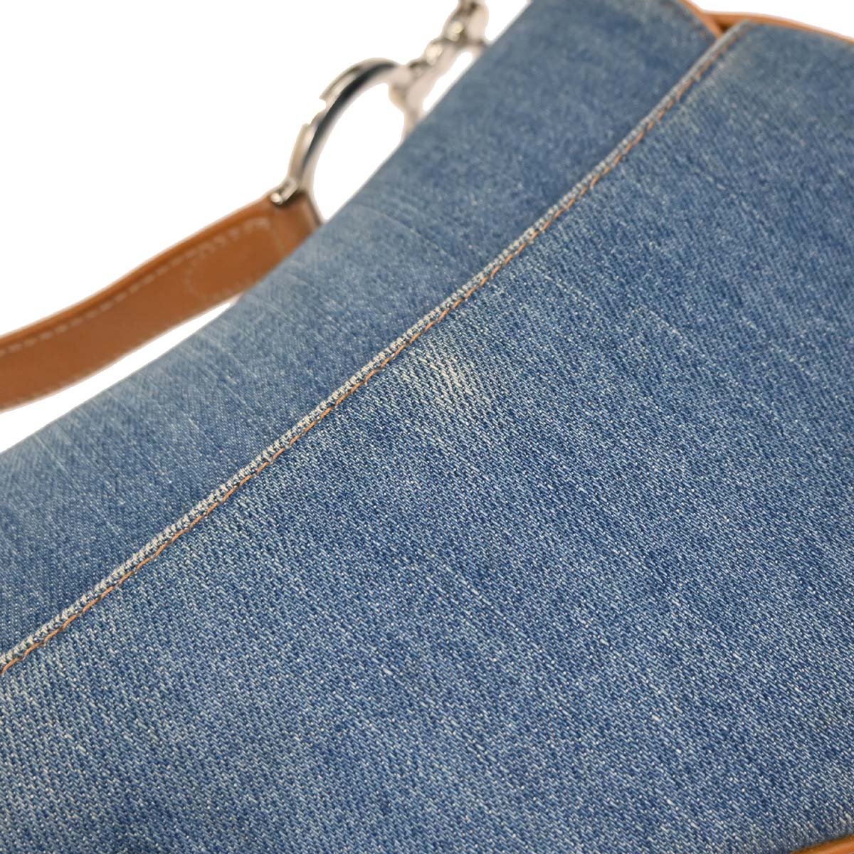 Christian Dior Blue Denim Saddle Handbag - Image 4