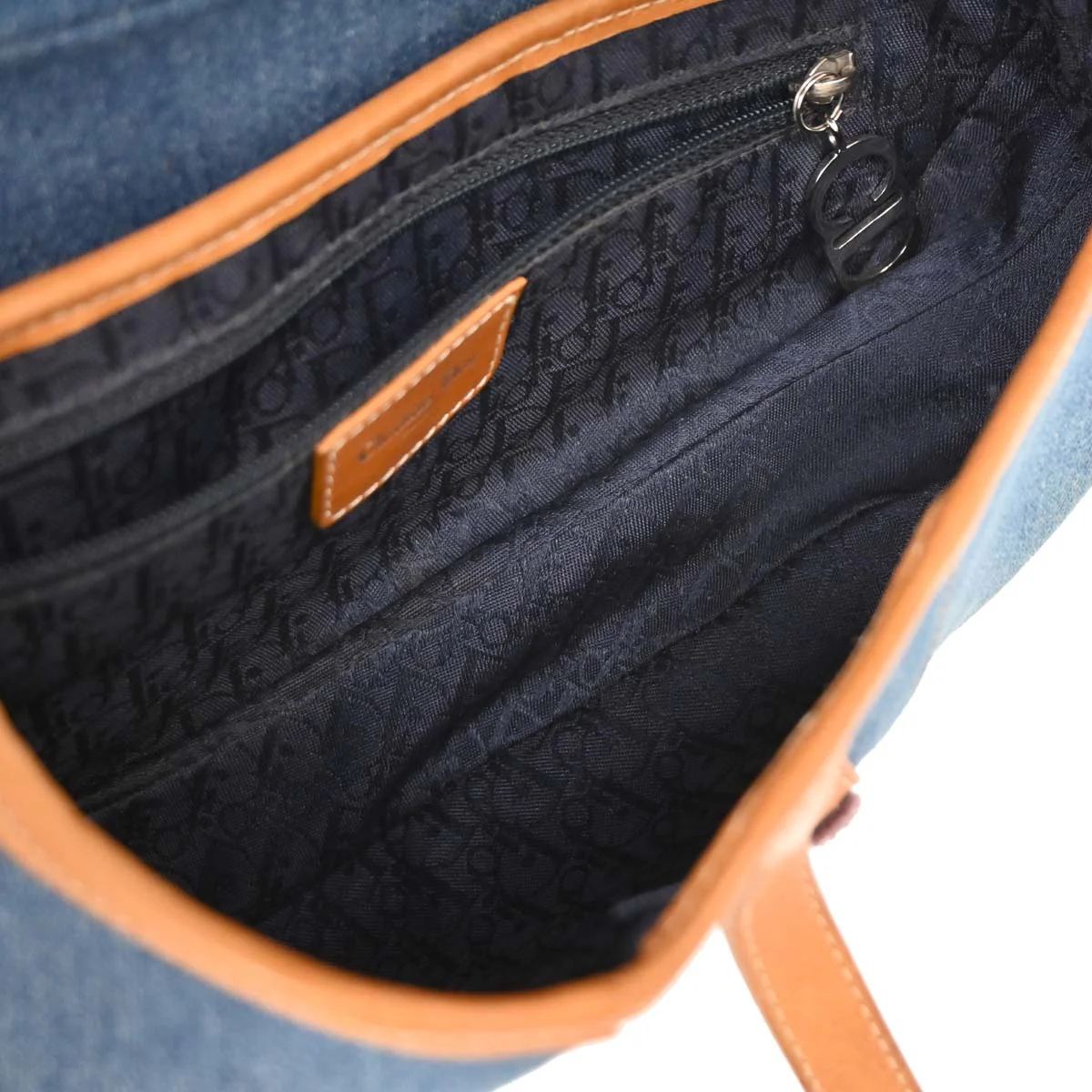 Christian Dior Blue Denim Saddle Handbag - Image 8