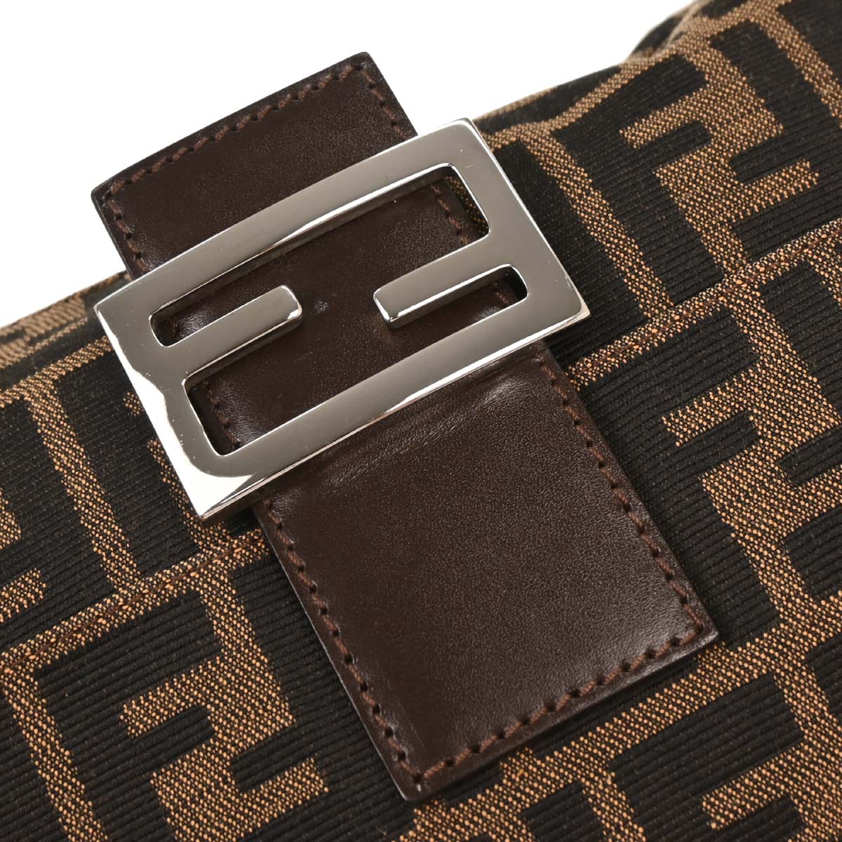 Fendi Brown Canvas Zucca Mamma Baguette Handbag - Image 5