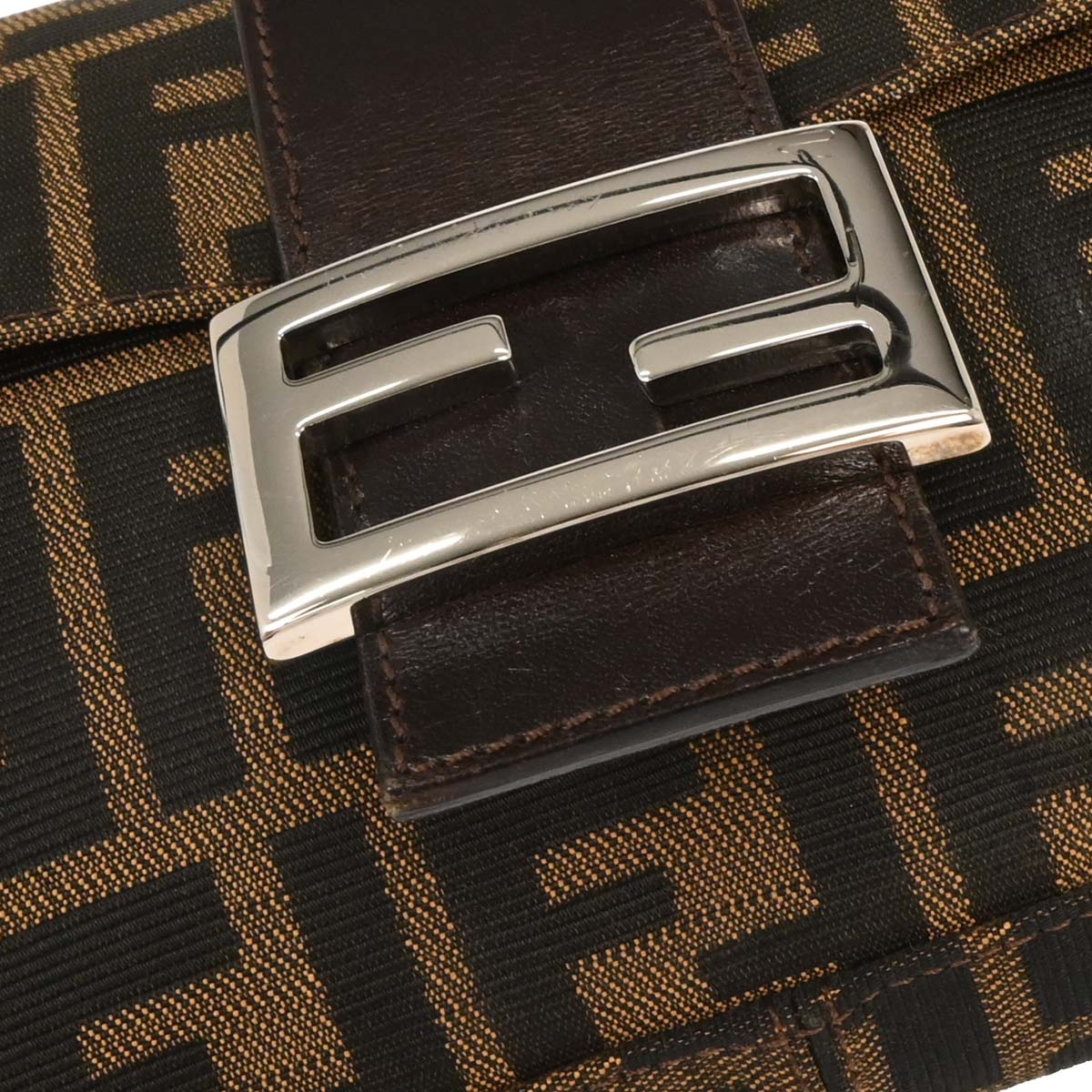 Fendi Brown Zucca Baguette Handbag - Image 4