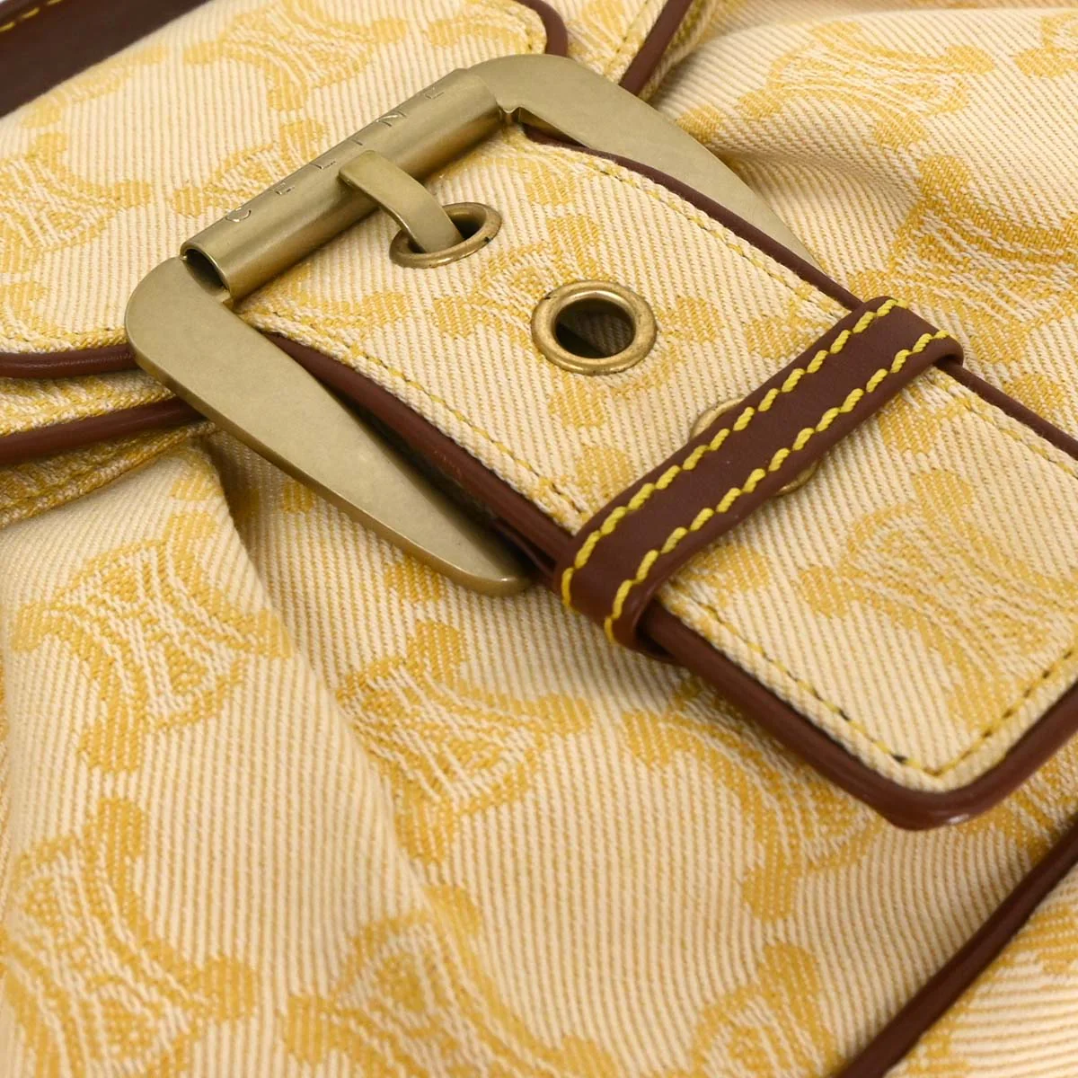 Celine Yellow Macadam Shoulder Bag - Image 5