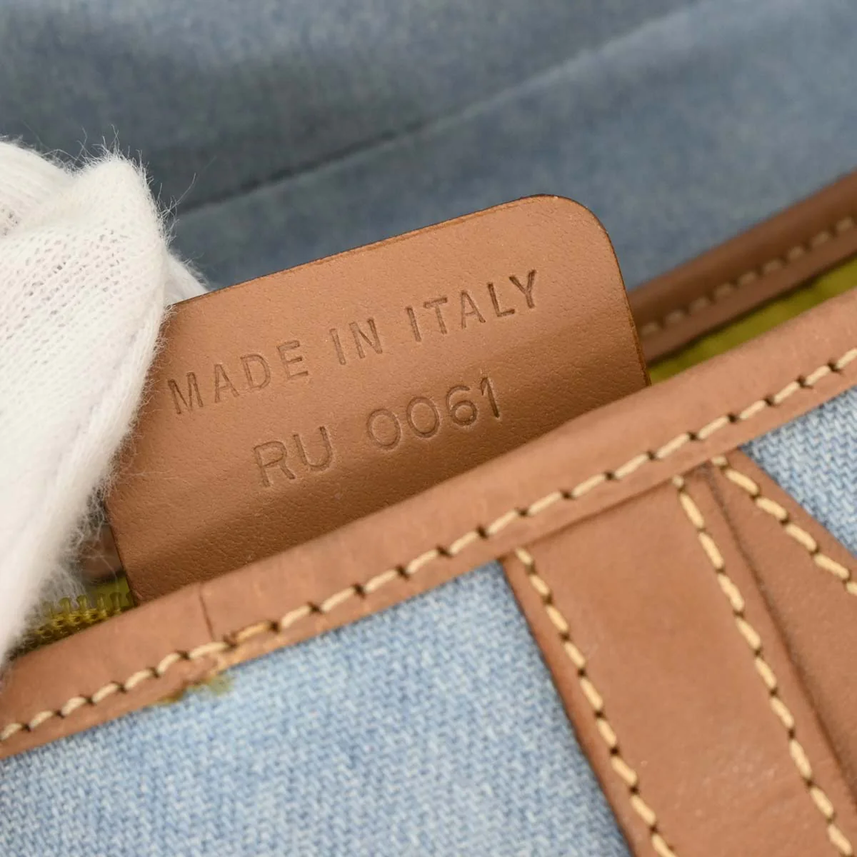 Christian Dior Light Blue Cotton Saddle Handbag - Image 10