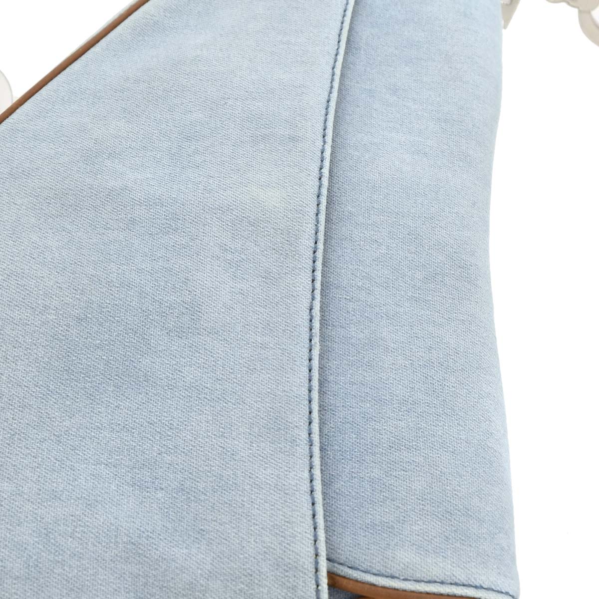 Christian Dior Light Blue Cotton Saddle Handbag - Image 3