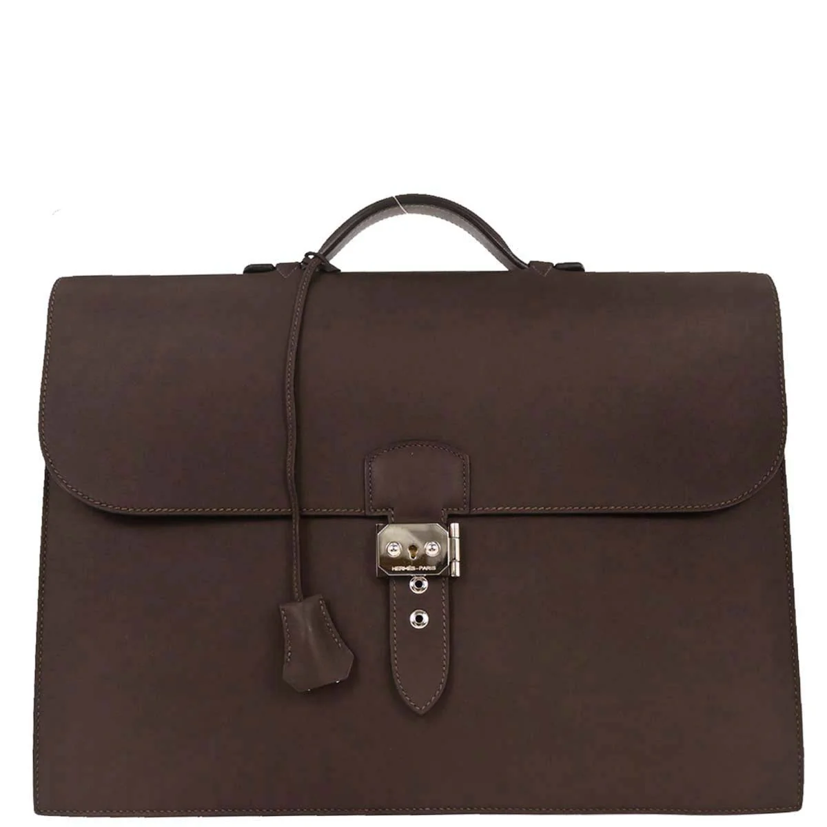 Hermes Chocolat Chamonix Sac a Depeches 38 Handbag