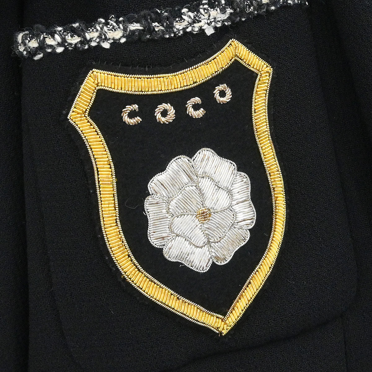 Chanel 2005 Emblem Double Breasted Jacket Black #38 - Image 4