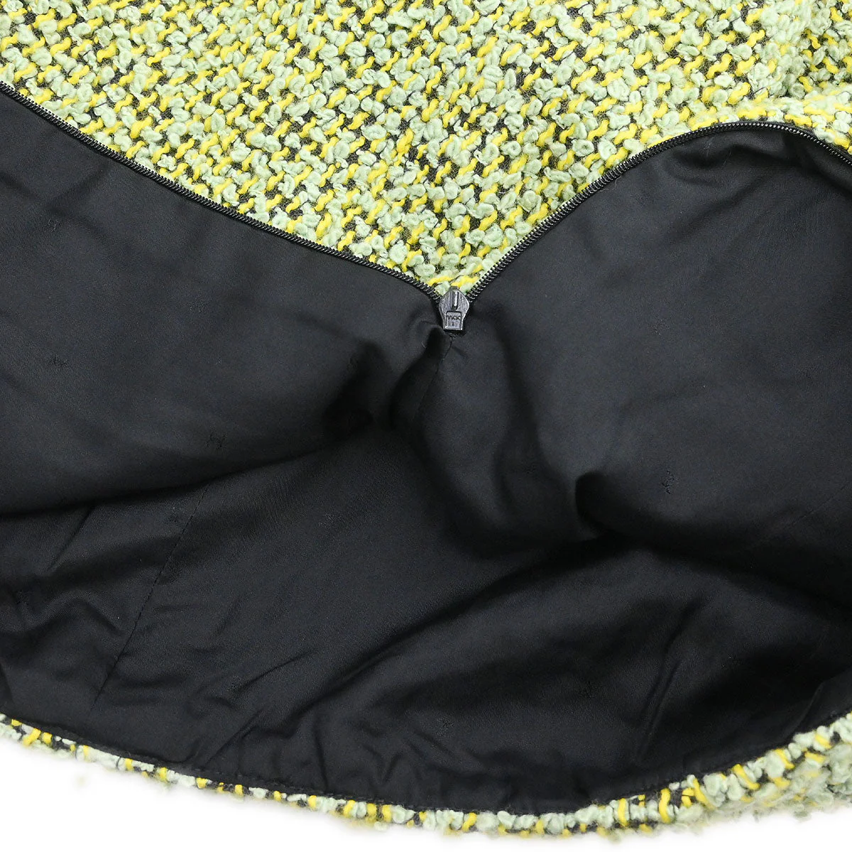 Chanel Tweed Setup Suit Jacket Skirt Green - Image 8