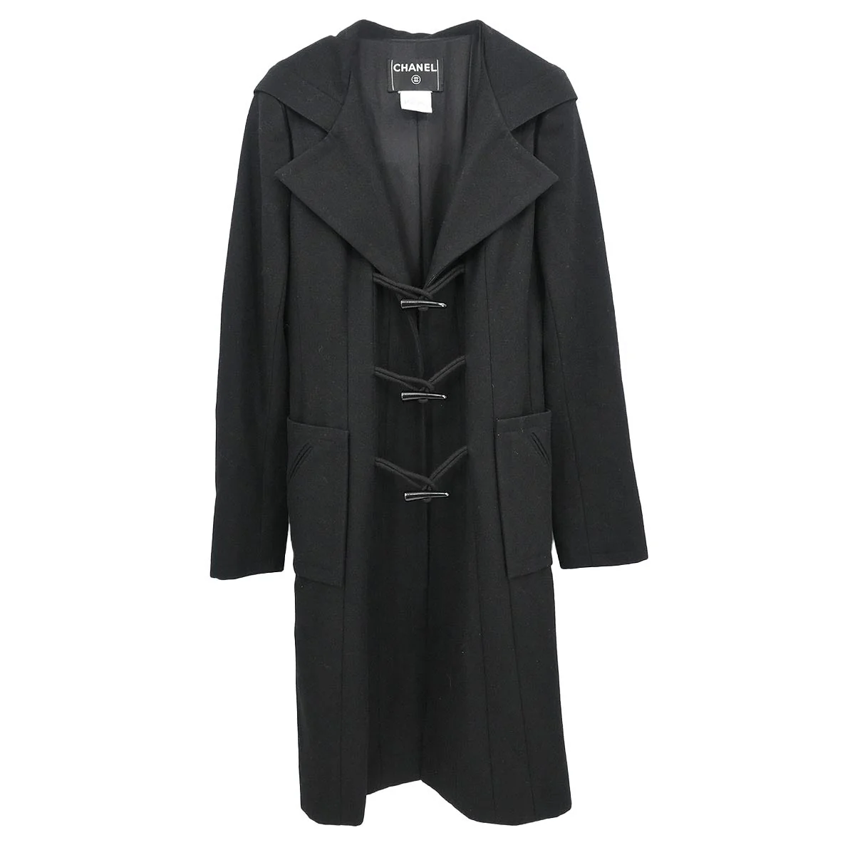 Chanel 2006 Single Breasted Duffel Coat Black #36
