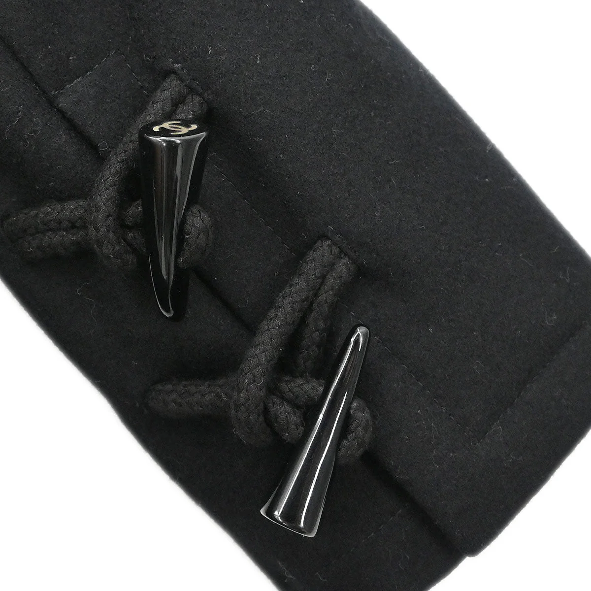 Chanel 2006 Single Breasted Duffel Coat Black #36 - Image 4