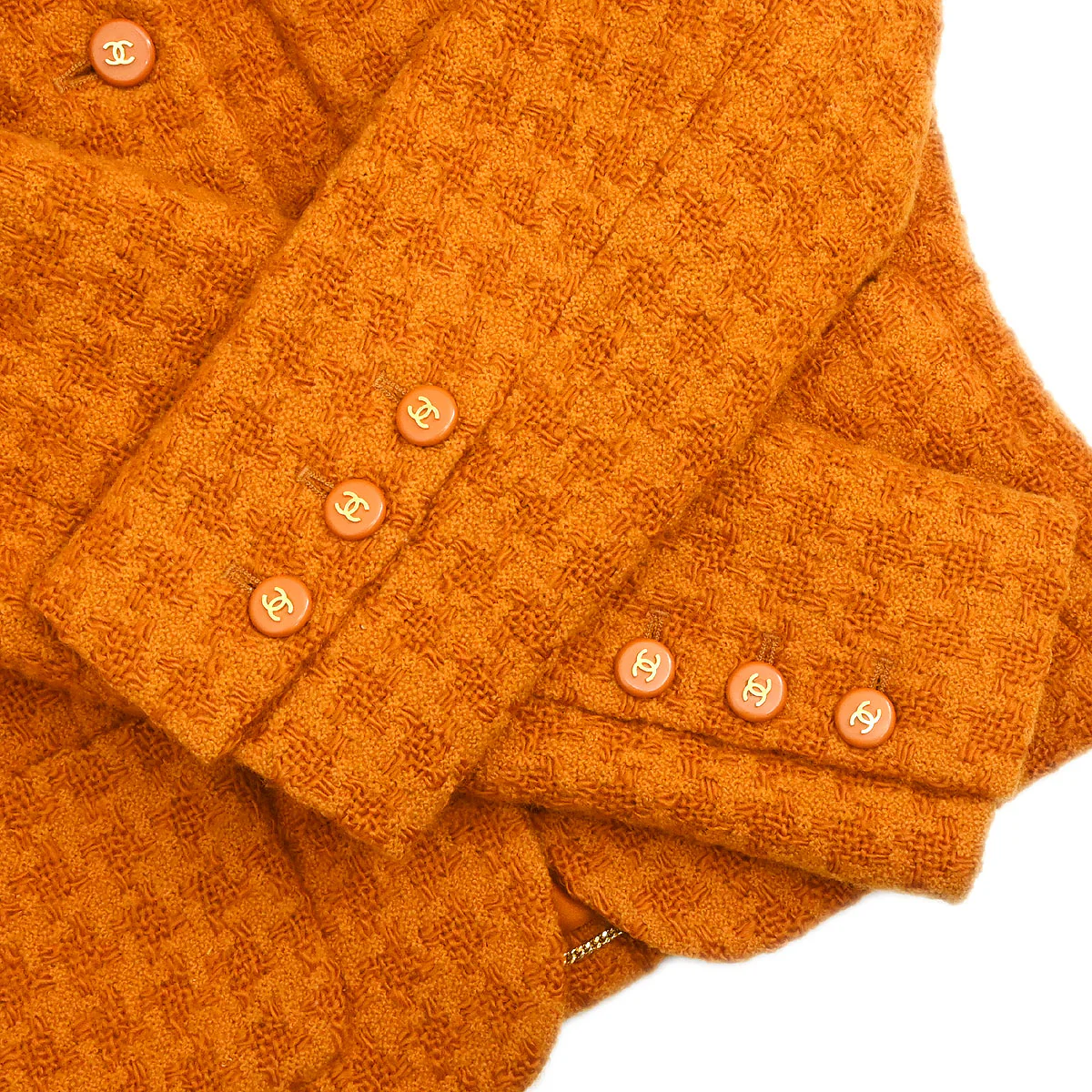 Chanel Setup Suit Jacket Skirt Orange - Image 5