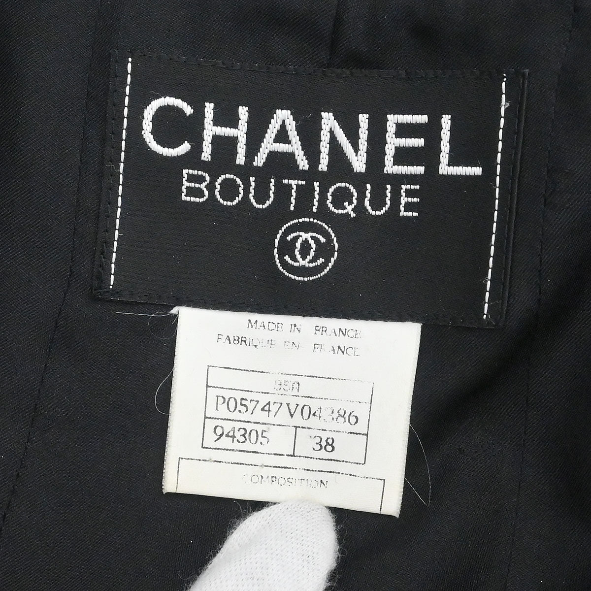 Chanel 1995 Single Breasted Jacket Black #38 - Image 10