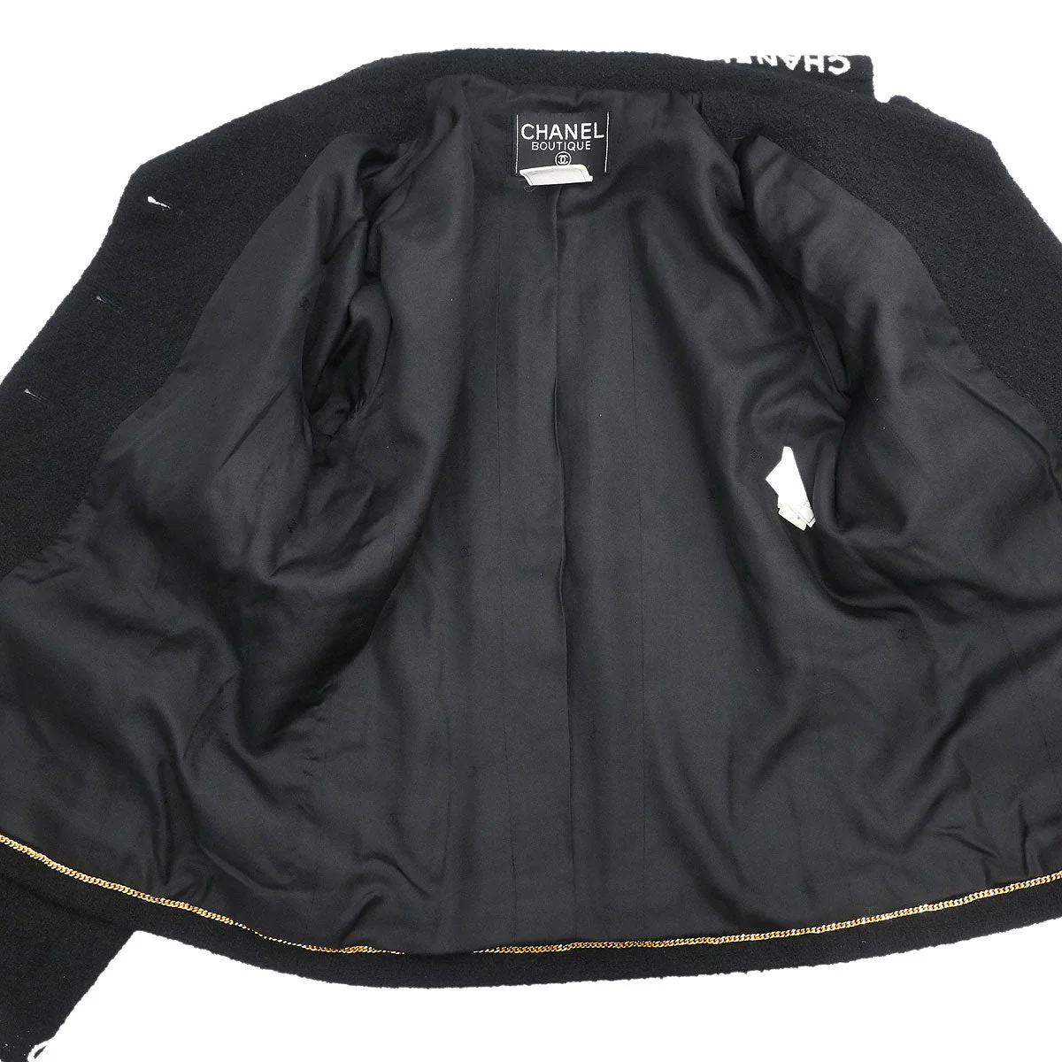 Chanel 1995 Single Breasted Jacket Black #38 - Image 8