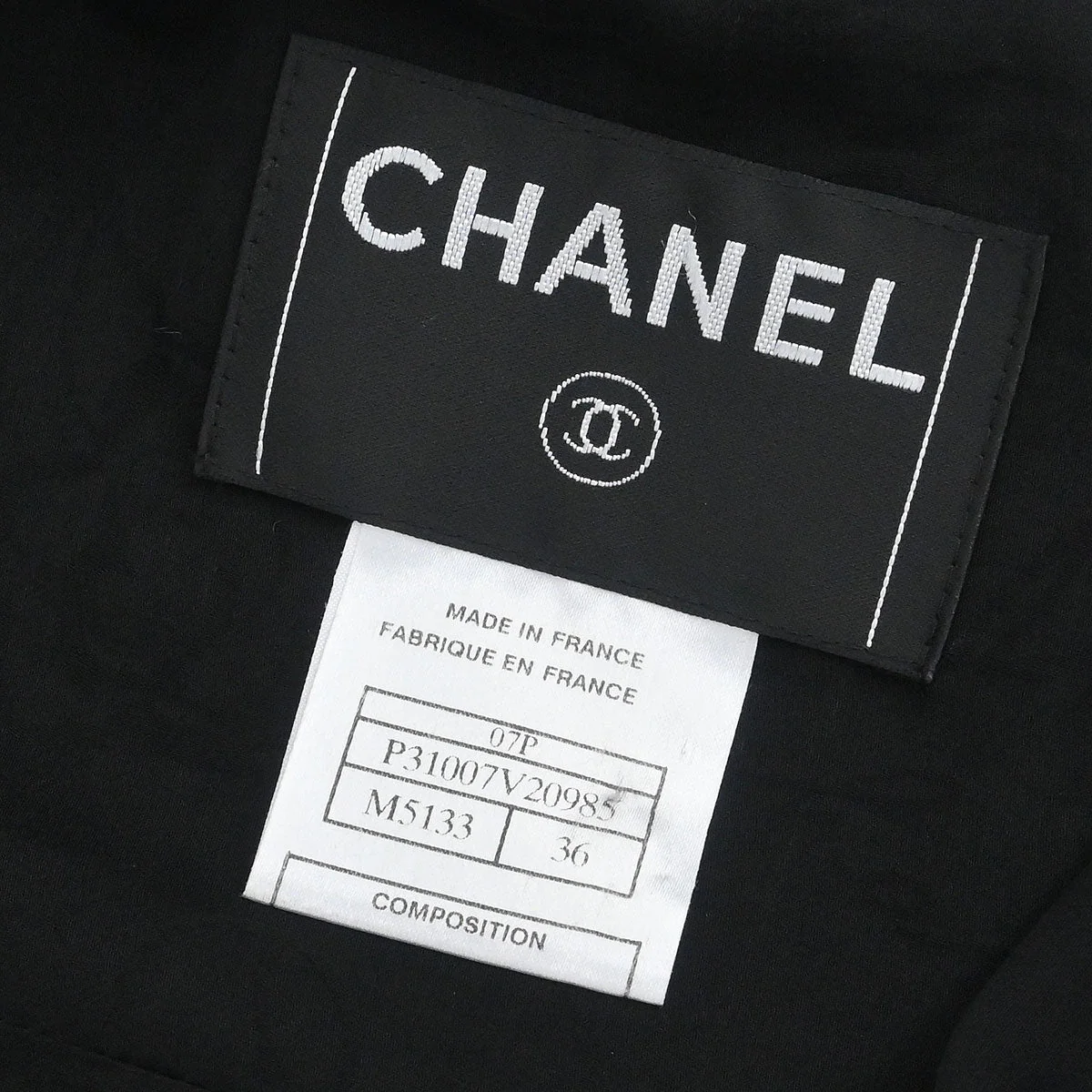Chanel 2007 Single Breasted Collarless Jacket Black #36 - Image 10