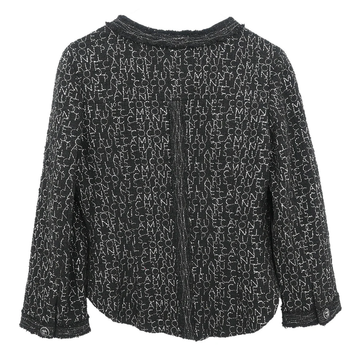 Chanel 2007 Single Breasted Collarless Jacket Black #36 - Image 2