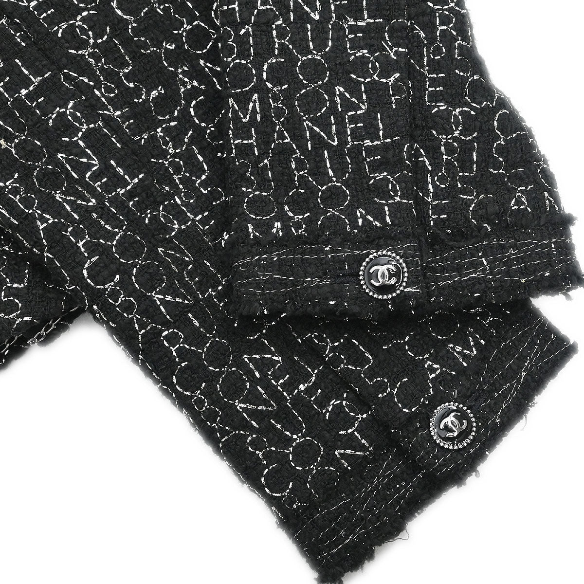 Chanel 2007 Single Breasted Collarless Jacket Black #36 - Image 5