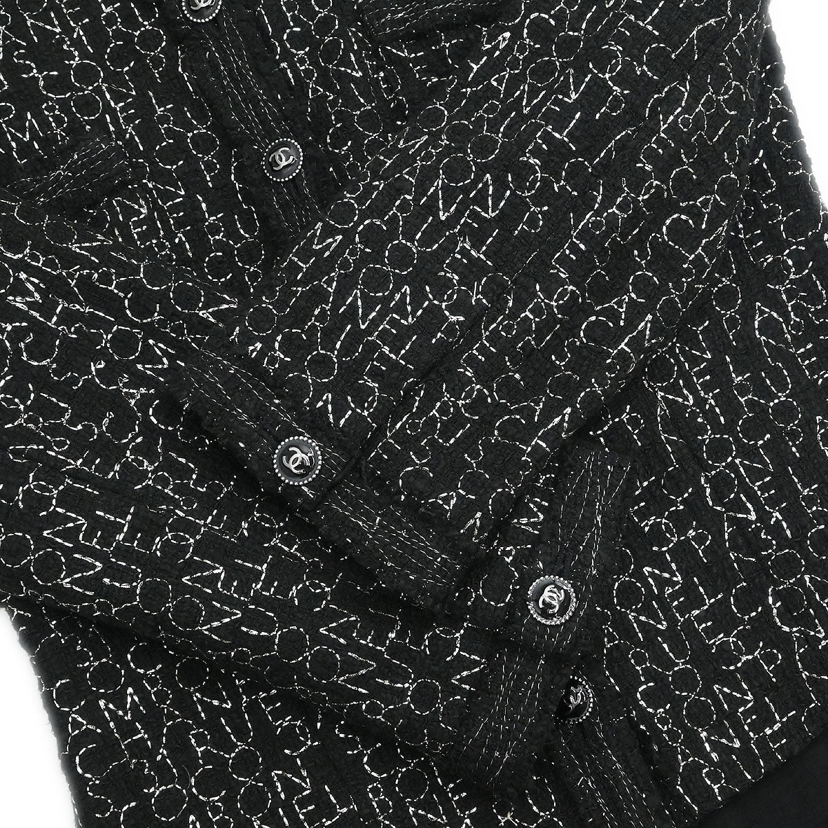 Chanel 2007 Single Breasted Collarless Jacket Black #36 - Image 7