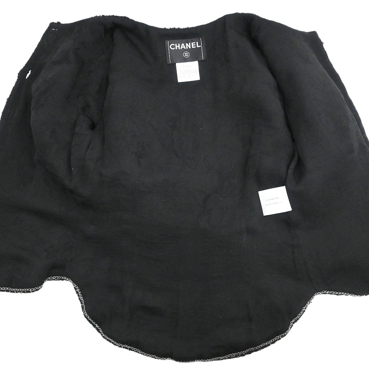 Chanel 2007 Single Breasted Collarless Jacket Black #36 - Image 8