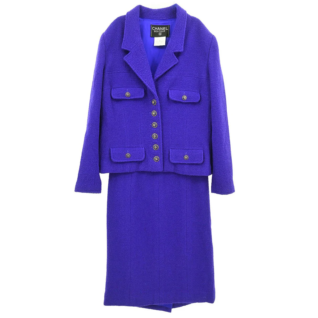 Chanel 1995 Setup Suit Jacket Skirt Purple #42