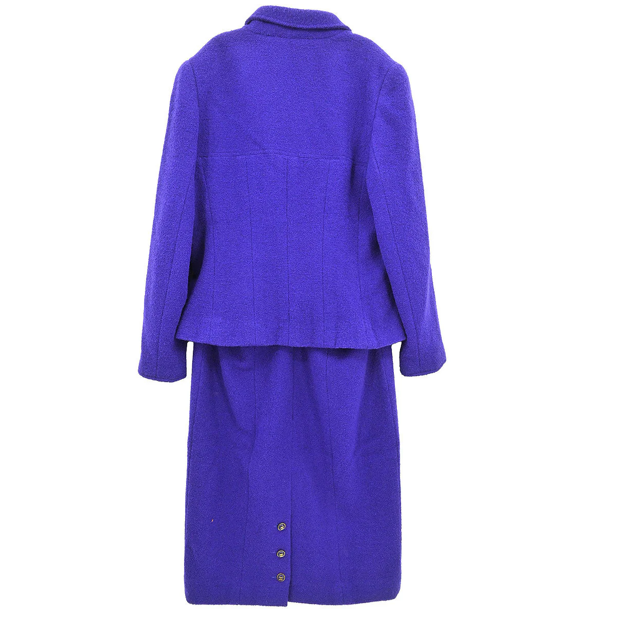 Chanel 1995 Setup Suit Jacket Skirt Purple #42 - Image 2