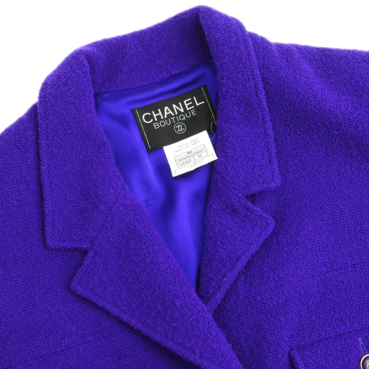 Chanel 1995 Setup Suit Jacket Skirt Purple #42 - Image 4